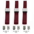 thumbnail image 1 of Triumph TR2, 3 1953-1961 Airplane 2 Point Burgandy Lap Bench Seat Belt Kit with Bracketry - 3 Belts, 1 of 1