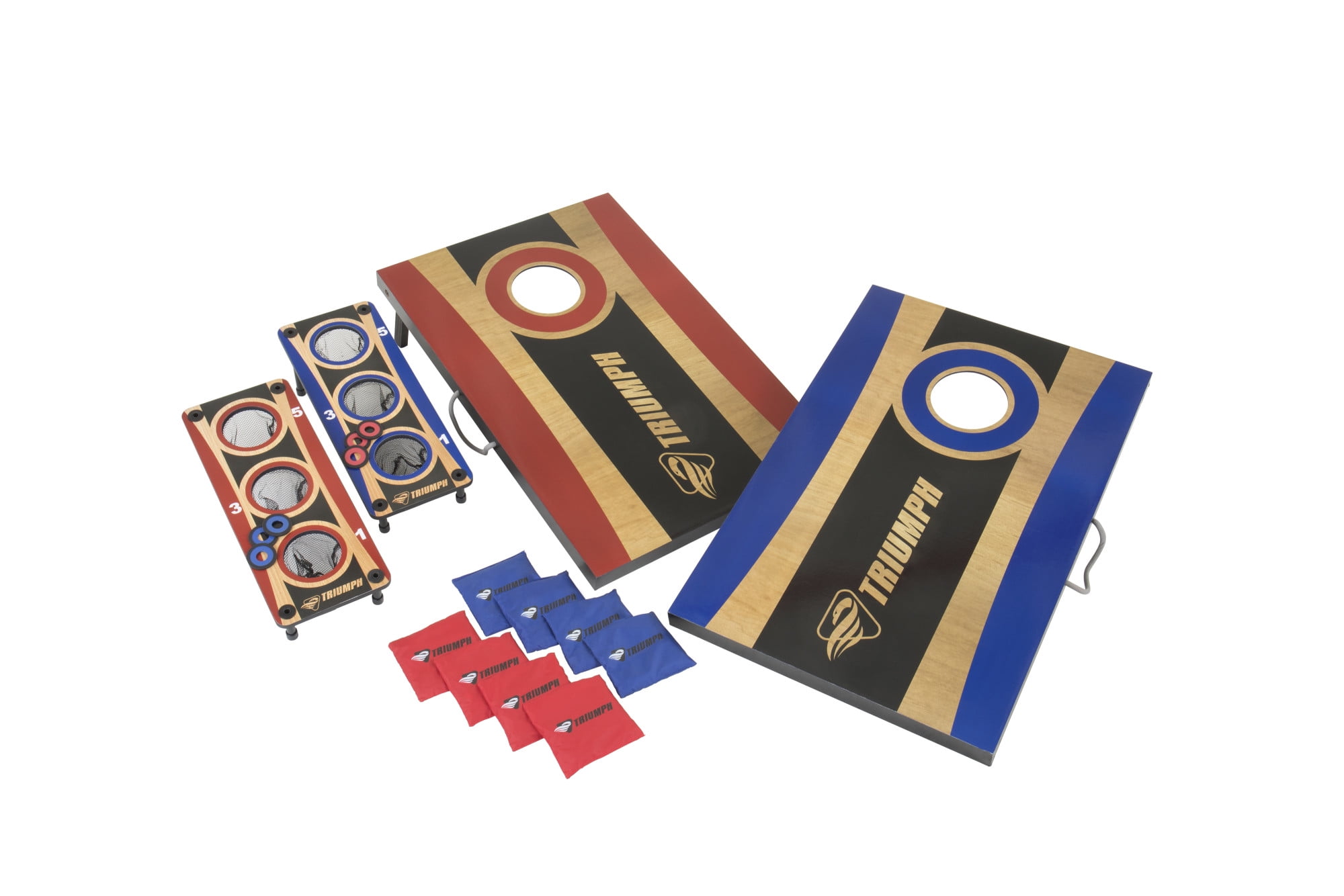 Triumph Tournament 2in1 Bag Toss and 3Hole Washer Toss Combo with 2 Bag Toss Platforms, 8