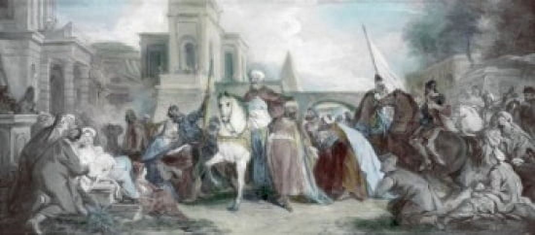Triumph of Mordecai by Jean Francis de Twy 17th Century Canvas Art - Jean Francis de Twy (18 x 24)