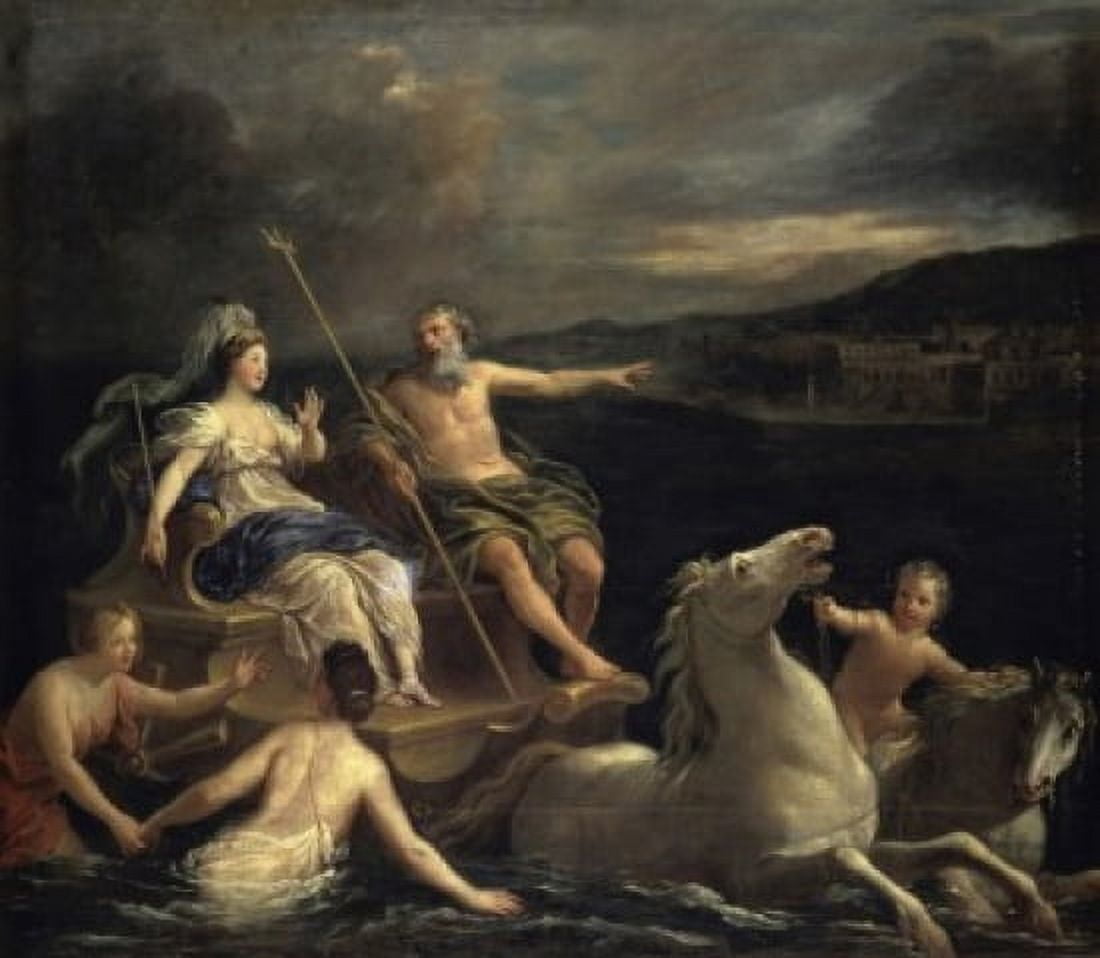 Triumph of Neptune Bon Boullogne (1649-1717 French) Musee des Beaux Arts Tours France Canvas Art - Bon Boullogne (18 x 24)