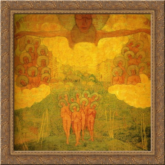 Triumph of the Skies 20x20 Gold Ornate Wood Framed Canvas Art by Malevich, Kazimir