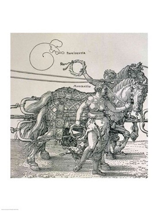 Triumphal Chariot of Emperor Maximilian I of Germany detail of the horse teams Canvas Art - Albrecht Durer (18 x 24)