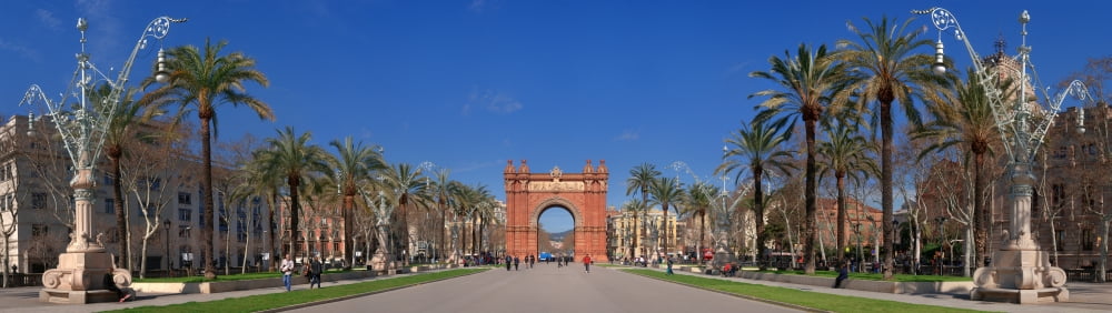 Triumphal arch built by Josep Vilaseca i Casanovas main gate of the Universal Exhibition Parc de la Ciutadella Barcelona Catalonia Spain Canvas Art - Panoramic Images (6 x 20)