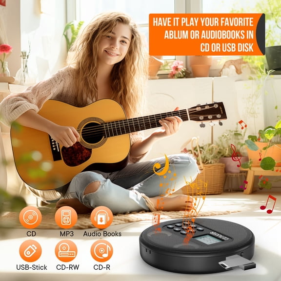 Triumphsoul Personal stereos with Dual Speaker CD Player Portable MP3 Compatible Compact Disc Album Player with Built in Stereo Sound