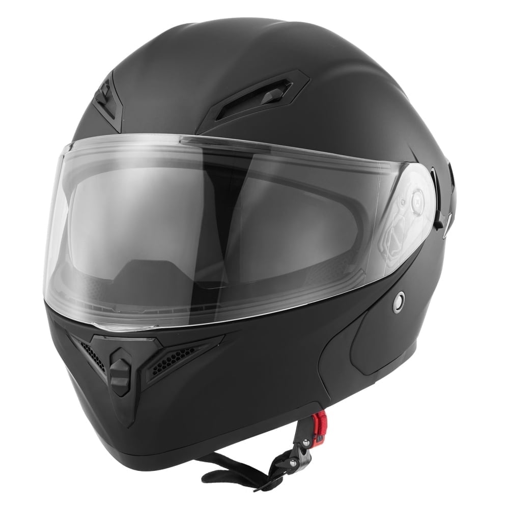 Triumphsoul Sports Helmet, Modular, Adult Motocross Dirt Bike Helmet with Large Clear Visor, Comfortable Motorbike Racing Street with Detachable Liner for Men & Women, DOT Approved, (Matte Black, M)