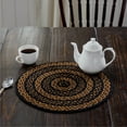 thumbnail image 1 of VHC Brands Black & Tan Table Mat- Pot Holder- Woven Jute Trivet, 15" Round, 1 of 9
