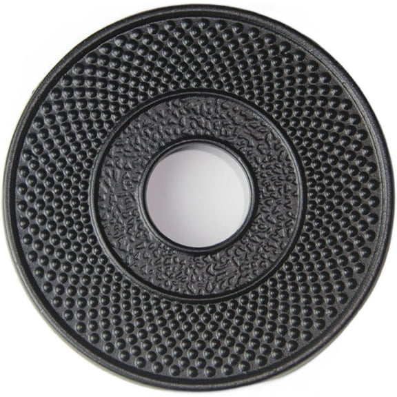 Trivet Cast Iron Decorative Trivet Mat Coaster with Rubber Pegs- Heavy Duty Hot Pot Holder Pads, Non-Slip Insulation with Vintage Pattern- for Kitchen Dining Table Tea Pot (Dot)