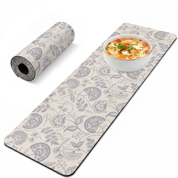 Trivet Table Runner for Hot Dishes Pastoral Flowers Heat Resistant Hot Plates Mat Non Slip Pot Holders Runner Mat Purple Farmhouse Floral Table Countertop Protector for Kitchen Dining Room 12x40