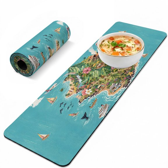 Trivet Table Runner for Hot Dishes Summer Vacation Paradise Heat Resistant Hot Plates Mat Non Slip Pot Holders Runner Mat Holiday Coastal Cruise Ship Table Countertop Protector for Kitchen 12x40