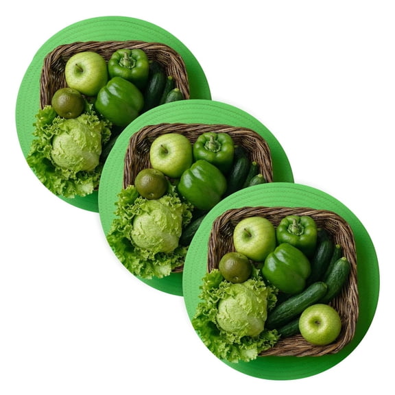 Trivets for Hot Dishes 15 Inches Hot Pads 3 Pcs Heat Resistant Mats for Countertop Polyester Cord Braiding Durable and Absorbent，Applicable to Kitchen Decor Cabbage