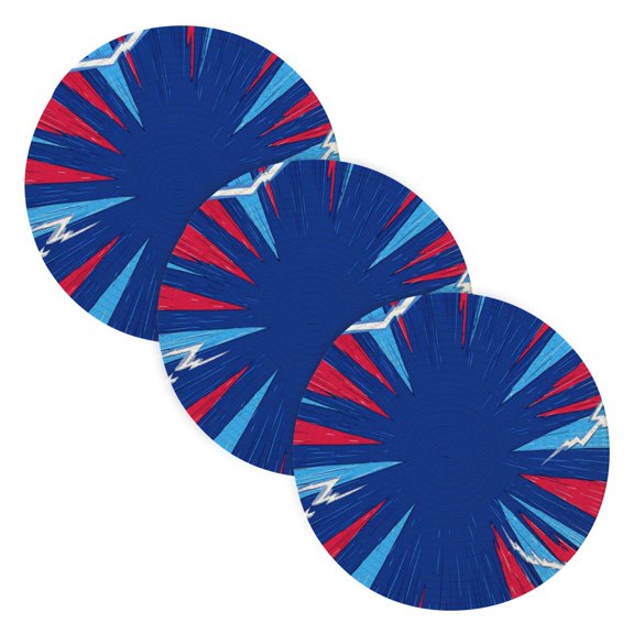 Trivets for Hot Dishes 15 Inches Hot Pads 3 Pcs Heat Resistant Mats for Countertop Polyester Cord Braiding Durable and AbsorbentApplicable to Kitchen Decor Comic Novel Style