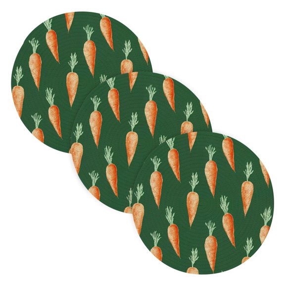 Trivets for Hot Dishes 15 Inches Hot Pads 3 Pcs Heat Resistant Mats for Countertop Polyester Cord Braiding Durable and AbsorbentApplicable to Kitchen Decor Fruity Aroma