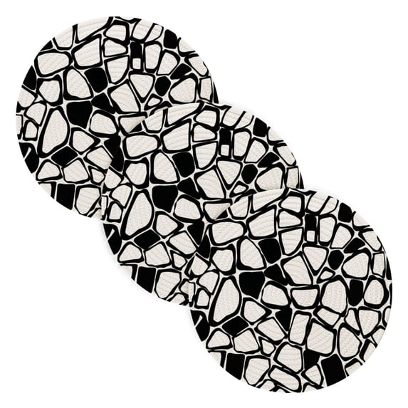Trivets for Hot Dishes 15 Inches Hot Pads 3 Pcs Heat Resistant Mats for Countertop Polyester Cord Braiding Durable and Absorbent,Applicable to Kitchen Decor Simple Design