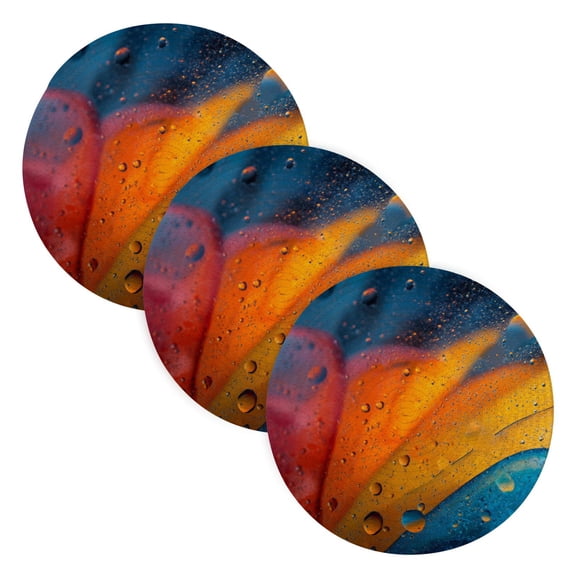 Trivets for Hot Dishes 15 Inches Hot Pads 3 Pcs Heat Resistant Mats for Countertop Polyester Cord Braiding Durable and Absorbent,Applicable to Kitchen Decor Splashed on The Glass