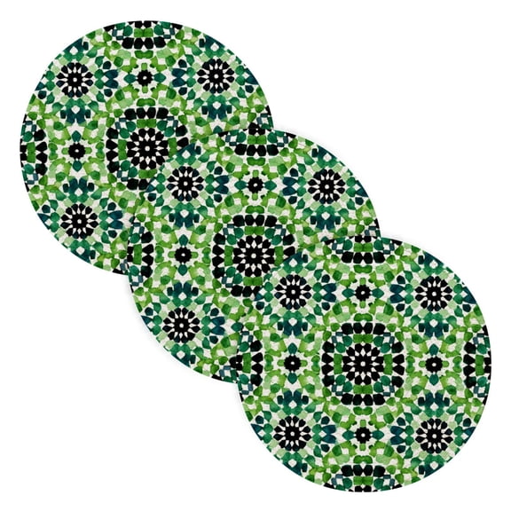 Trivets for Hot Dishes 15 Inches Hot Pads 3 Pcs Heat Resistant Mats for Countertop Polyester Cord Braiding Durable and AbsorbentApplicable to Kitchen Decor The Tiles Of The Alhambra