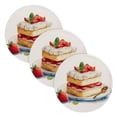 thumbnail image 1 of Trivets for Hot Dishes 15 Inches Hot Pads 3 Pcs Heat Resistant Mats for Countertop Polyester Cord Braiding Durable and Absorbent，Applicable to Kitchen Decor Watercolor Cake, 1 of 6