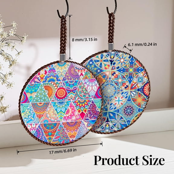 Trivets For Hot Dishes  6.5inch Pots And Pans 2pc Ceramic Plate Mats Kitchen Heat Resistant Coaster With Cork Base Pot Holders Table Countertop (triangle Round)