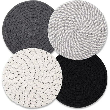 Trivets for Hot Dishes, Hot Pads for Kitchen, 7'' Trivets for Hot Pots and Pans, Pot Holders for Kitchen, Pot Holders Heat Resistant 4-Pcs, Kitchen Essentials for New Home
