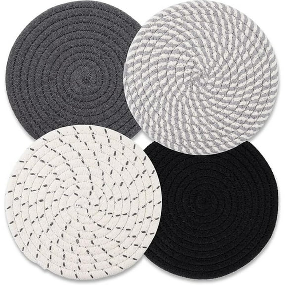 Trivets for Hot Dishes, Hot Pads for Kitchen, 7'' Trivets for Hot Pots and Pans, Pot Holders for Kitchen, Pot Holders Heat Resistant 4-Pcs, Kitchen Essentials for New Home