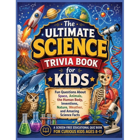 Smart Kids Screen Free Trivia Science Trivia Book for Kids: Fun Questions About Space, Animals, the Human Body, Inventions, Nature, Weather, and Amazi, (Paperback)