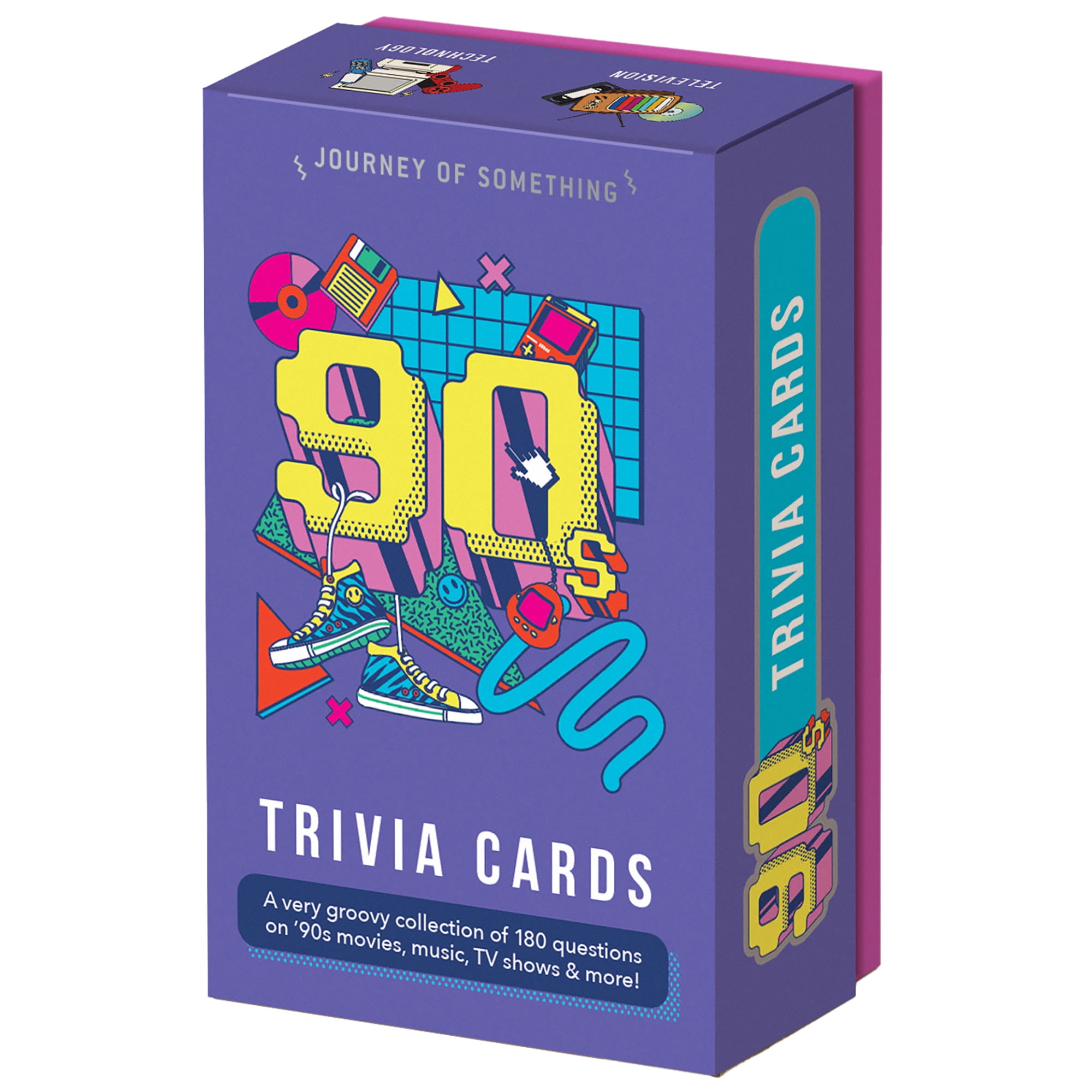 Journey of Something: 90's Trivia Cards - Adult Party Card Game, 180 Cool Questions, Pop Culture Knowledge, Decade Nostalgia, Ages 14+, 2+ Players