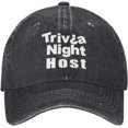 thumbnail image 1 of Trivia Night Host Hat Funny Cotton Washed Cowboy Baseball Cap Adjustable Unisex Dad Hats, 1 of 7