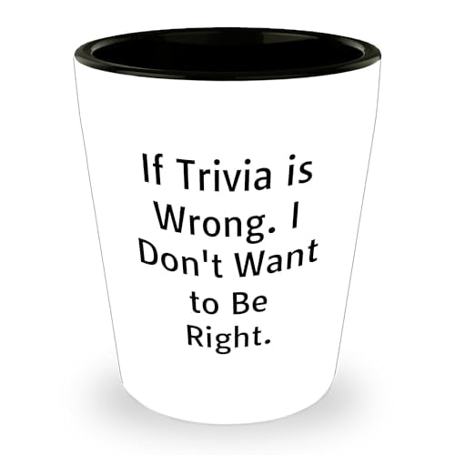Trivia Night Survival Shot Glass Gifts from Friends to Future Graduates - Funny Inspirational Quotes for Trivia Lovers - Unique Graduation Gifts for Him or Her