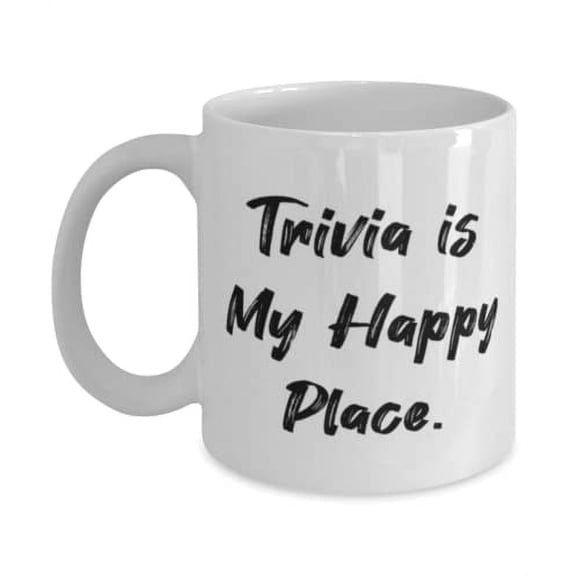 Trivia is My Happy Place. 15oz Mug, Trivia Present From Friends, Unique Cup For Friends, Trivia cup, Gift for trivia lover, Trivia mug, Coffee cup