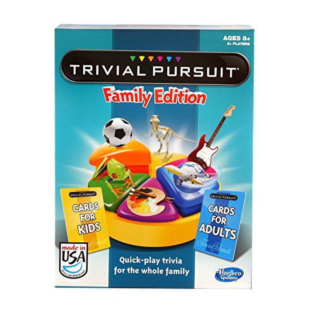 Hasbro Trivial Pursuit Family Edition Board Game - 2,400 Trivia Questions For Kids & Adults