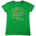 thumbnail image 1 of Trivial Pursuit I Always Win Women's T Shirt, Kelly Green, 2X-Large, 1 of 6