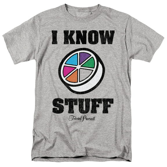 Trivial Pursuit I Know Stuff Unisex Adult T Shirt, Athletic Heather, 6X Large