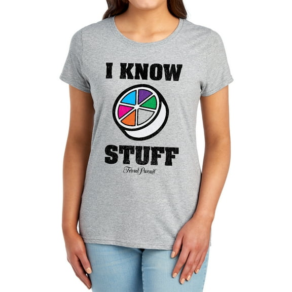 Trivial Pursuit I Know Stuff Women's T Shirt, Athletic Heather, Small