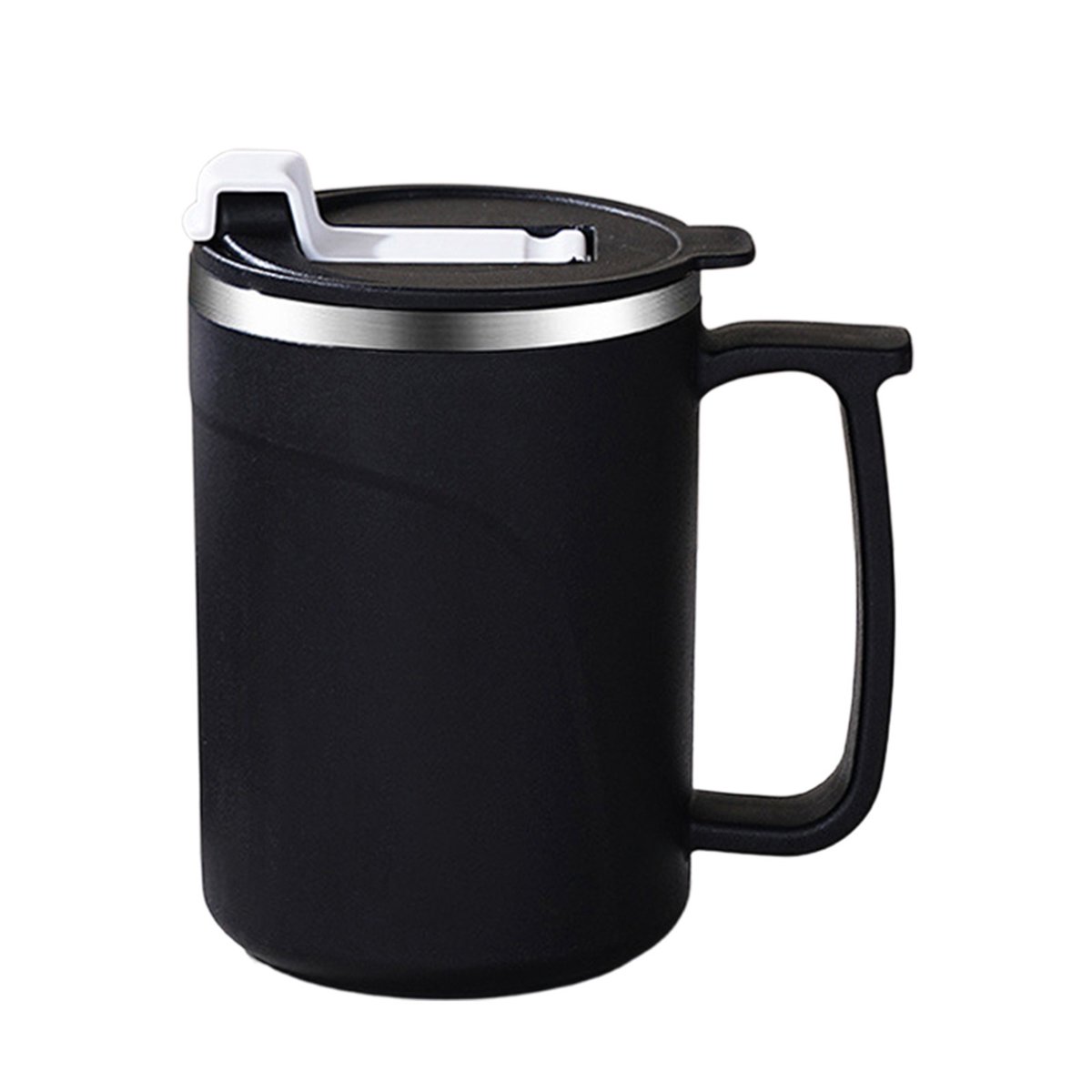Trivibe 13.5 oz Insulated Stainless Steel Coffee Mug With Lid And Handle, Double Wall Thermal Tea Cup For Home And Office, Leakproof Travel Tumbler For Hot And Cold Beverages, Metal Drinking Cup