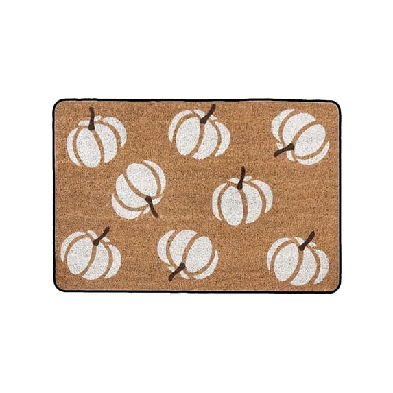 Trivibe Fall Pumpkin Welcome Doormat Non‑Slip Absorbent Entryway Floor Mat 15 X 23 Inch Seasonal Decor Rug for Front Door Kitchen Porch Halloween Thanksgiving Home Decor