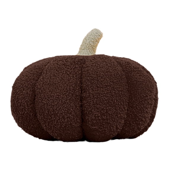 Trivibe Plush Pumpkin Throw Pillow Soft Teddy Fleece 3D Shaped Pumpkin Cushion for Sofa Bed Living Room Fall Harvest Halloween Indoor Home Decor