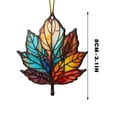 thumbnail image 1 of Trivibe Stained Glass Style Acrylic Leaf Christmas Ornament, Flat Printed Hanging Pendant for Xmas Tree, Festive Winter Holiday Decor for Home Living Room and Entryway, Colorful Hanging Charm, 1 of 5