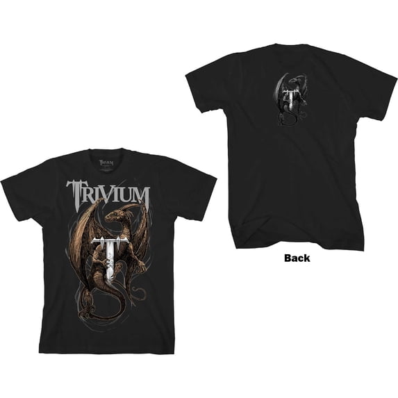 Trivium Unisex T-Shirt Perched Dragon (Back Print) (XX-Large)