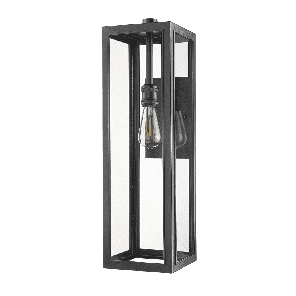 Vivio Lighting Extra Large Modern Outdoor Wall Sconce Matte Black Finish with Clear Glass