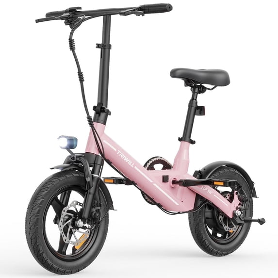 TRIWILL 14'' Foldable Electric Bike for Adults, 750W Peak Motor Ebike, 20MPH Electric Mini Bike, 36V 280Wh Battery Commuter Ebike, UL2849