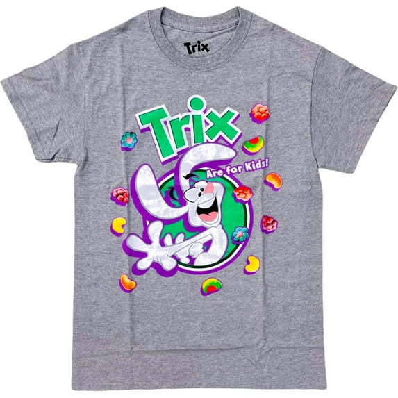 Trix Cereal Men's Officially Licensed Rabbit Blast Retro Vintage Tee T-Shirt (Small, Heather Gray)