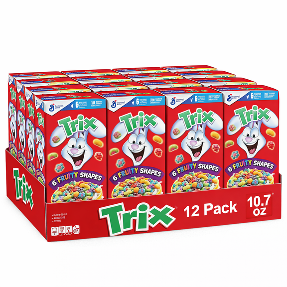 Trix Fruity Breakfast Cereal, 10.7 oz Boxes, 12 Count Case