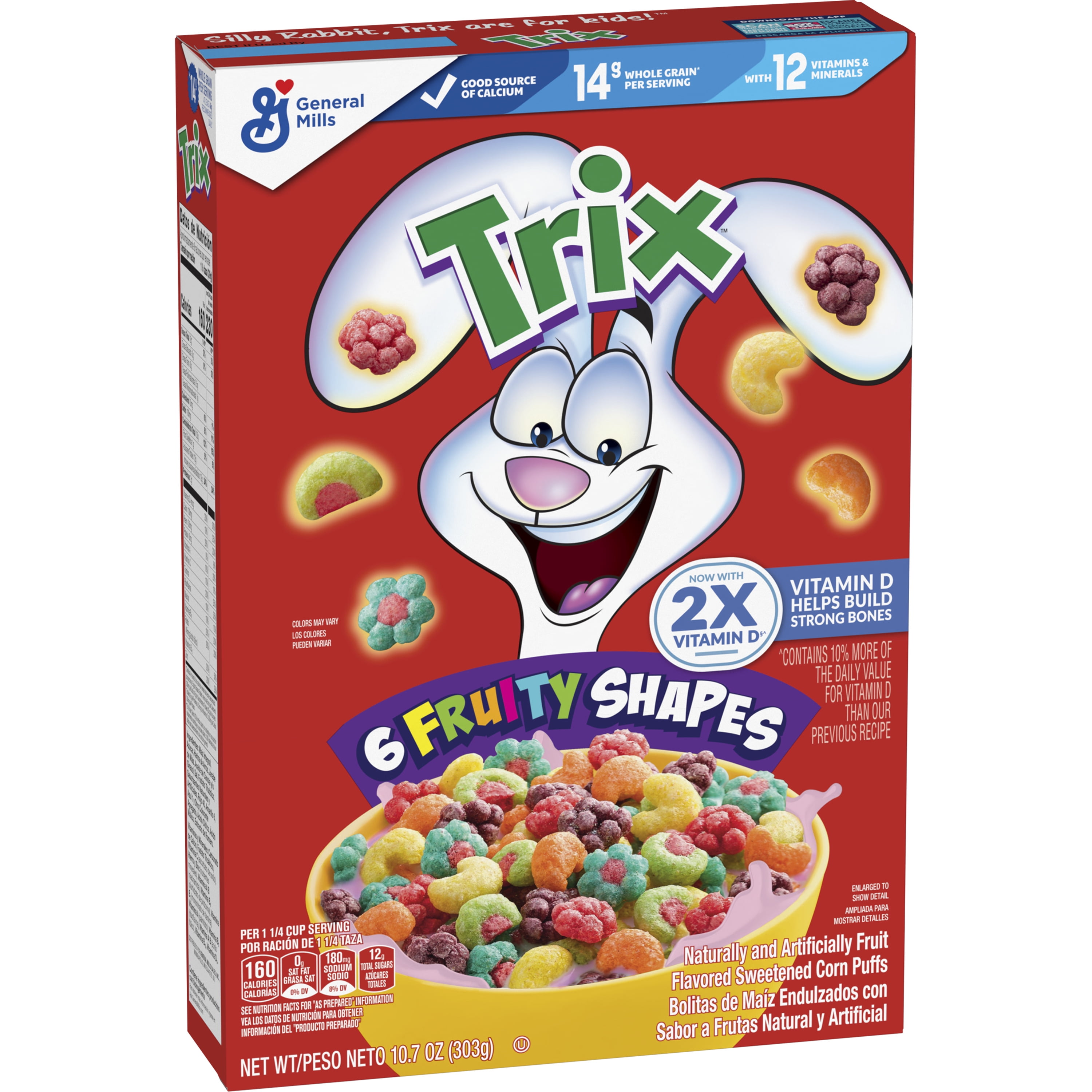 Trix Fruity Breakfast Cereal, 6 Fruity Shapes, Whole Grain, 10.7