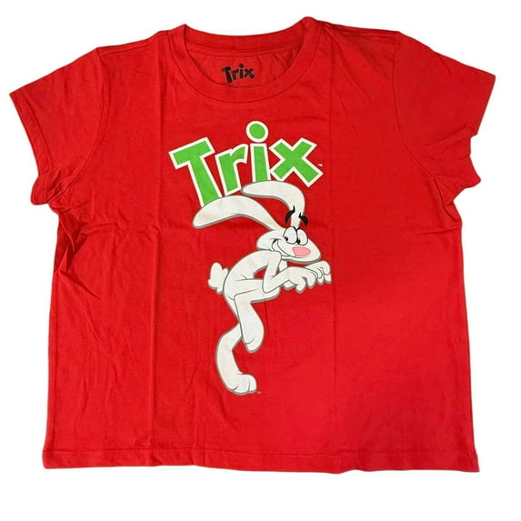 Trix Sneaky Rabbit Red Junior/Women's Crop T-Shirt (Large)