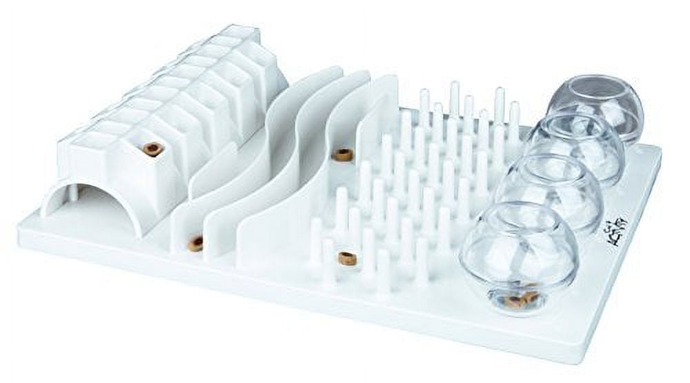 Interactive White Plastic 5-in-1 Activity Center for Cats