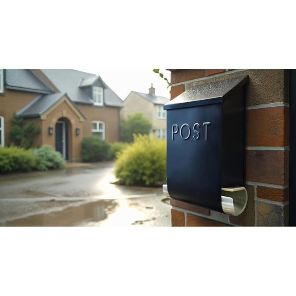 Trixie Black Wall Mount Mailbox with Newspaper Holder