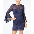 thumbnail image 1 of Trixxi Juniors Bell Sleeve Lace Dress Navy 9, 1 of 1