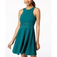 thumbnail image 1 of Trixxi Juniors Laddered Inset Scuba Dress Teal 9, 1 of 1
