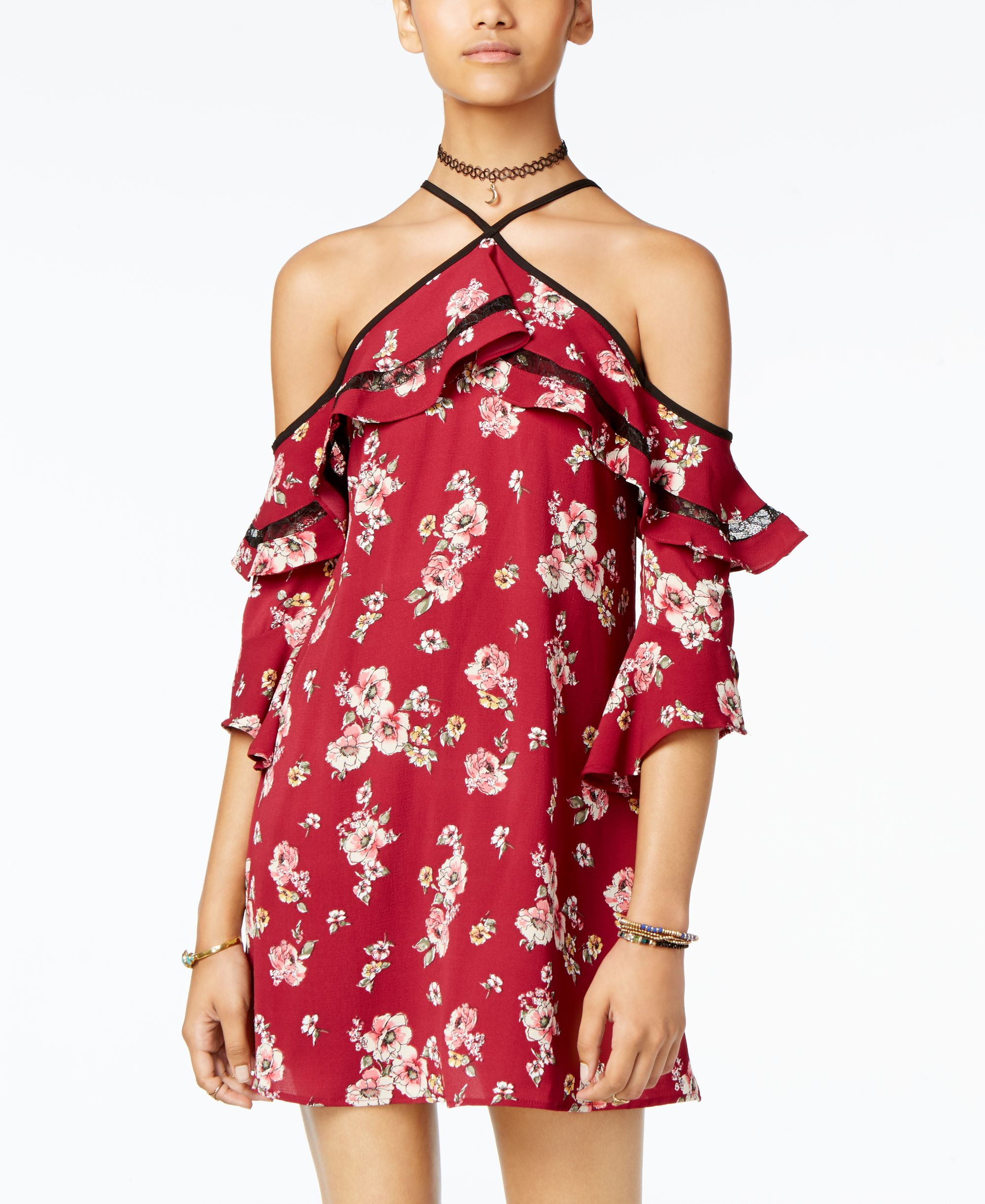 bow back lace dress A-Line Pink Lace Off-the-Shoulder Bow-Back Short Homecoming Dress Pink / 0