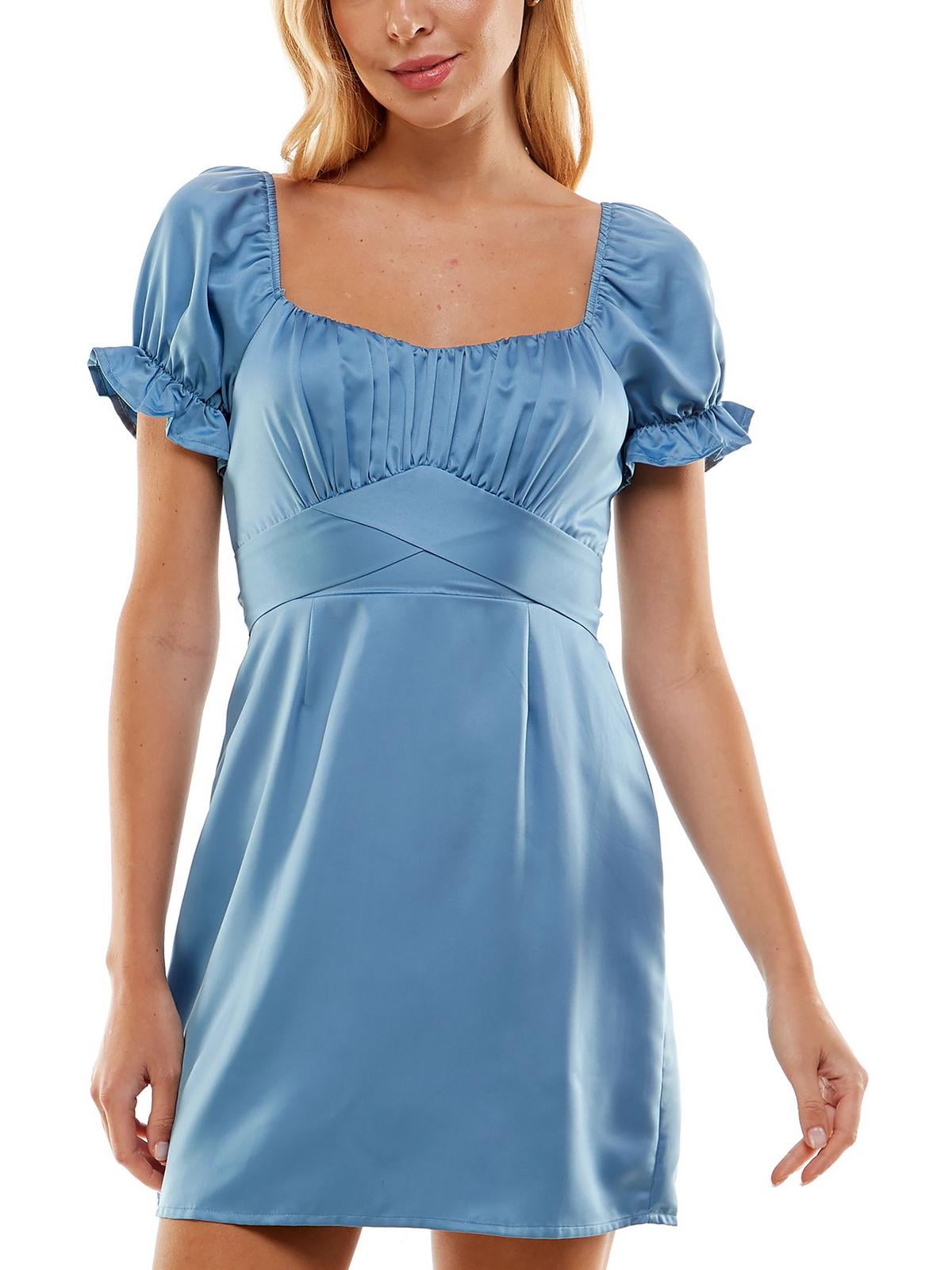 trixxi blue dress Blue Floral Tie Shoulder Midi Dress