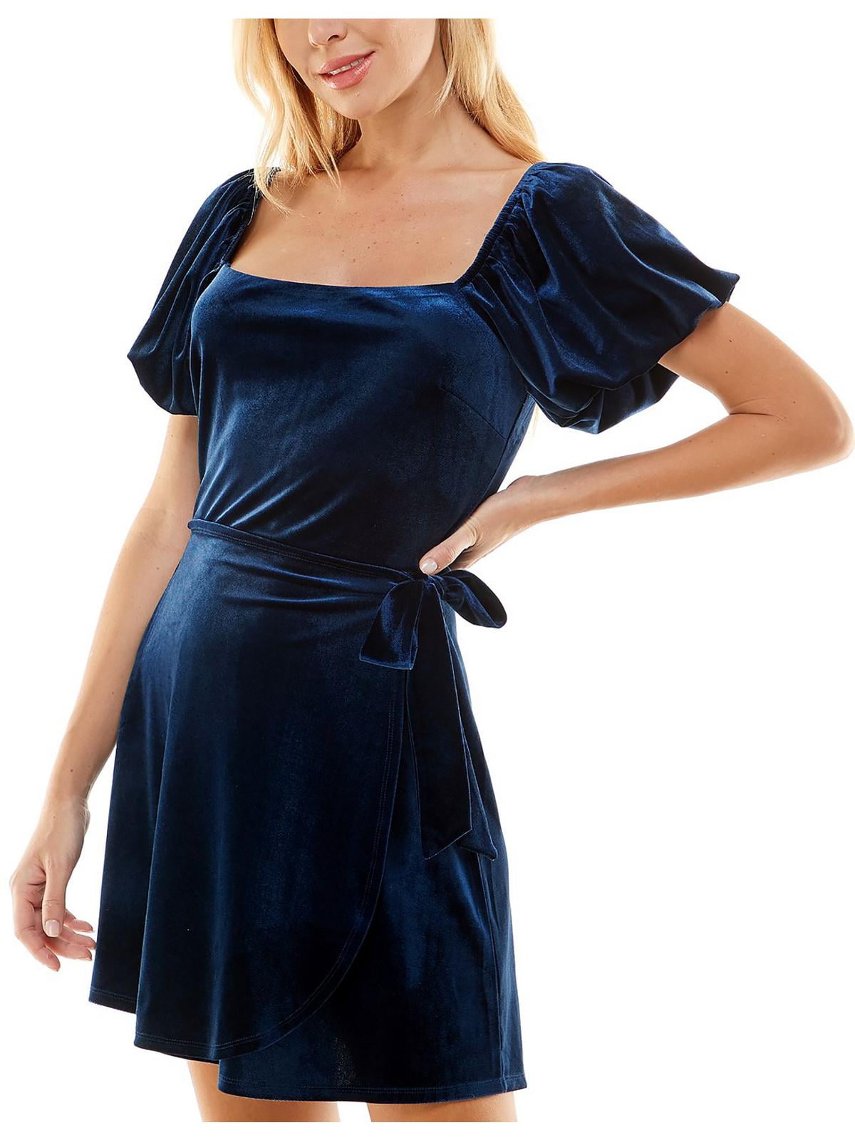 white christmas dresses Blue Floral Tie Shoulder Midi Dress – Trixxi Wholesale main image 1